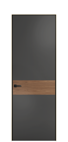 Дверь межкомнатная Дуэт 11 Цвет Антрацит Покрытие ЭМАЛИ Эмаль Наличник Скрытый короб золото Цена 56877